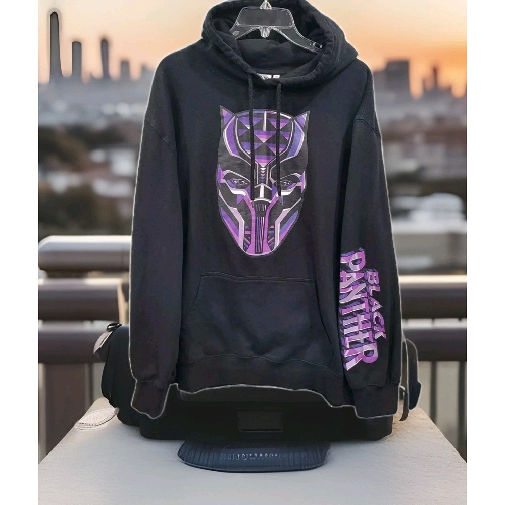 Marvel Studios Hoodie Men's 2XL Black Panther Pullover Sweatshirt